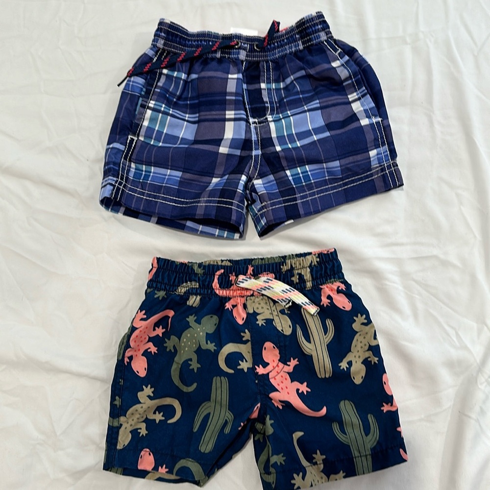 4 pair boys 12M swim trunks